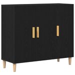 vidaXL Buffet Noir 90 x 34 x 80 cm Bois d'ingénierie