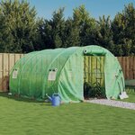 vidaXL Serre avec cadre en acier vert 12 m² 4x3x2 m