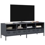 vidaXL Meuble TV anthracite 135x39x43 5 cm acier laminé à froid