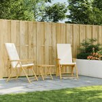 vidaXL Chaises inclinables de jardin pliantes lot de 2 coussins bambou