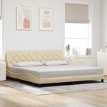 vidaXL Cadre de lit sans matelas crème 200x200 cm tissu