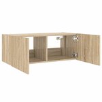 vidaXL Meuble TV mural avec lumières LED chêne sonoma 80x35x31 cm