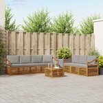 vidaXL Ensembles de canapés 8 pc Gris Naturel et Clair