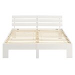 Lit en Bois 180x200 cm Blanc - Lit Double avec 2 Matelas à ressorts - Massif