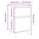 vidaXL Table de chevet sonoma gris 40x35x70 cm