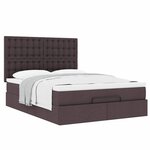 VidaXL Cadre de lit ottoman avec matelas marron foncé 140x200 cm tissu