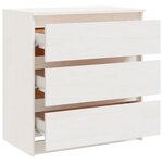 vidaXL Table de chevet Blanc 60x36x64 cm Bois de pin massif