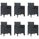 vidaXL Ensemble de salle à manger de jardin 7 pièces anthracite Poly Rattan