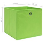 vidaXL Boîtes de rangement 4 Pièces Tissu intissé 28x28x28 cm Vert