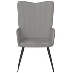 vidaXL Chaise de relaxation Gris clair Velours
