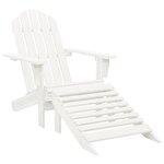 Chaise de jardin adirondack avec pouf et table sapin blanc 02_0013325