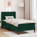 vidaXL Cadre de lit avec matelas Vert foncé 100 x 200 cm Velours