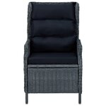 vidaXL Salon de jardin avec coussins 3 Pièces résine tressée gris foncé