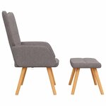 vidaXL Chaise de relaxation avec tabouret Taupe Tissu