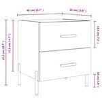 vidaXL Tables de chevet 2 Pièces blanc 40x35x47 5 cm bois d’ingénierie