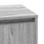 vidaXL Cabinet de chevet avec Gris 39 x 34.5 x 50 cm Bois d'ingénierie