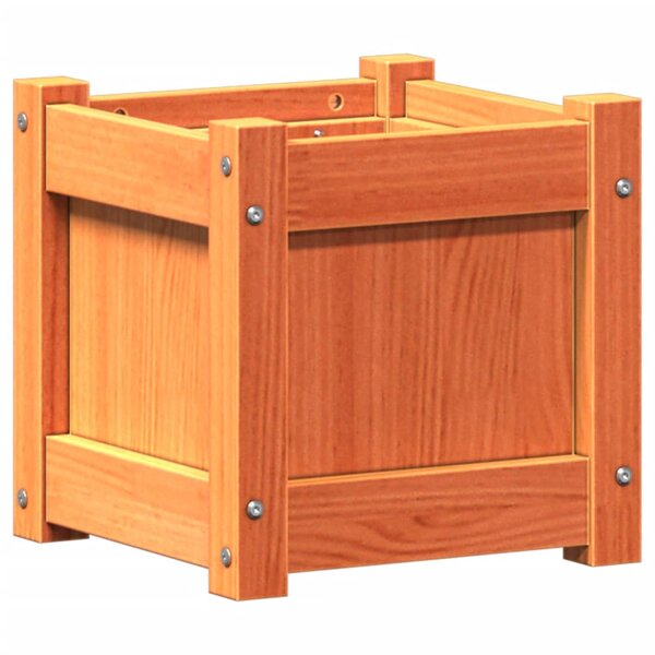 vidaXL Jardinière cire marron 31x31x31 cm bois de pin massif