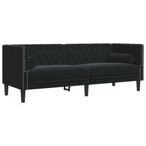 vidaXL Canapé Noir 194 x 74 5 x 70 5 cm Velours