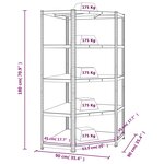 vidaXL Étagère d'angle 5 niveaux Argenté Acier et bois d'ingénierie