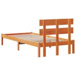 vidaXL Cadre de lit en bois de pin marron ciré 80x200 cm avec tête de lit