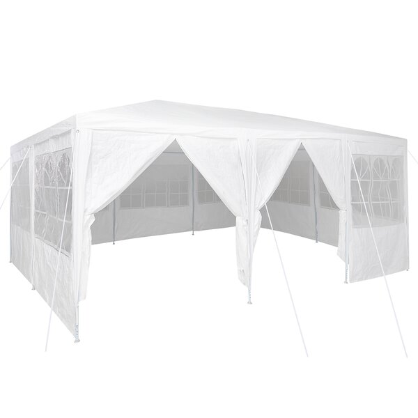 vidaXL Tente de fête avec 10 panneaux latéraux blancs 6x4 m PE