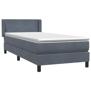 vidaXL Sommier à lattes de lit et matelas gris foncé 90x220 cm velours