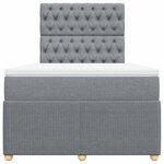 vidaXL Sommier à lattes de lit avec matelas Gris clair 120x200cm Tissu