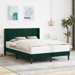 vidaXL Cadre de lit avec tête de lit Vert foncé 140 x 200 cm Velours