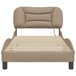 vidaXL Cadre de lit avec lumières LED cappuccino 90x190 cm similicuir