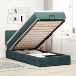 vidaXL Lit ottoman avec matelas et LED Vert foncé 80x200cm velours