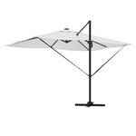 vidaXL Parasol Roma à Bras Déporté Beige et Noir 352 x 251 x 265 cm