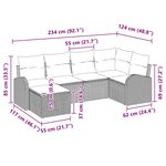 vidaXL Ensemble de canapé de jardin 6 Pièces Marron Poly rotin