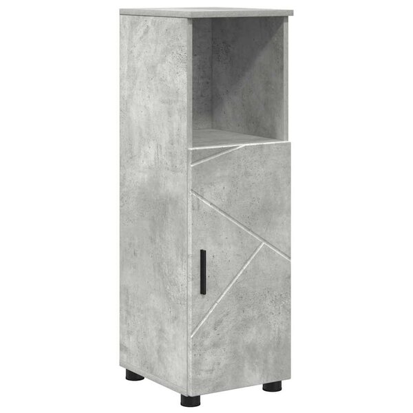 vidaXL Cabinet de salle de bain avec porte Gris béton 30 x 35 x 95 cm