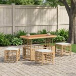 vidaXL Ensemble de salle à manger pour jardin 4 Pièces Nature et Blanc