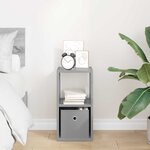 vidaXL Table de chevet avec tiroir Gris Sonoma 25 5 x 22 x 49 5 cm