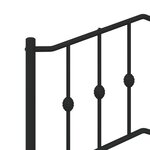 vidaXL Cadre de lit métal avec tête de lit/pied de lit noir 160x200 cm