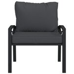 vidaXL Chaises de jardin avec coussins gris lot de 2 68x76x79 cm acier