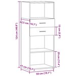 vidaXL Buffet haut chêne fumé 50x42 5x124 cm bois d'ingénierie