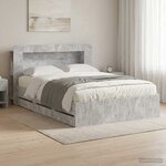 vidaXL Cadre de lit avec rangement Gris béton 150 x 200 cm