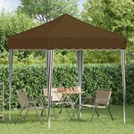 vidaXL Tente de fête pop-up 195 x 195 x 245 cm Taupe Tissu Oxford
