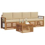 vidaXL Ensemble de canapés d'extérieur 5 pc Naturel et Beige