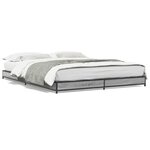 vidaXL Cadre de lit sonoma gris 150x200 cm bois d'ingénierie et métal