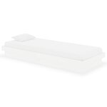 vidaXL Cadre de lit sans matelas blanc bois massif