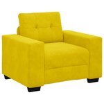 Ensemble de canapé 3 pièces avec coussins en velours jaune