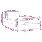 vidaXL Cadre de lit ottoman et matelas gris clair 120x200 cm velours