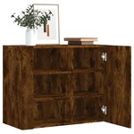 vidaXL Armoire murale chêne fumé 75x35x60 cm bois d'ingénierie