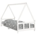 vidaXL Cadre de lit pour enfants blanc 90x200 cm bois de pin massif