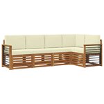 vidaXL Ensemble de canapés d'extérieur 5 pc Naturel et Crème Polyester
