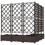 vidaXL Bac à fleurs avec Treillis 5 Pièces Marron 120 x 120 x 125.5 cm PP