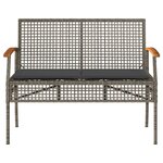 vidaXL Banc de jardin avec coussin gris résine tressée et acacia